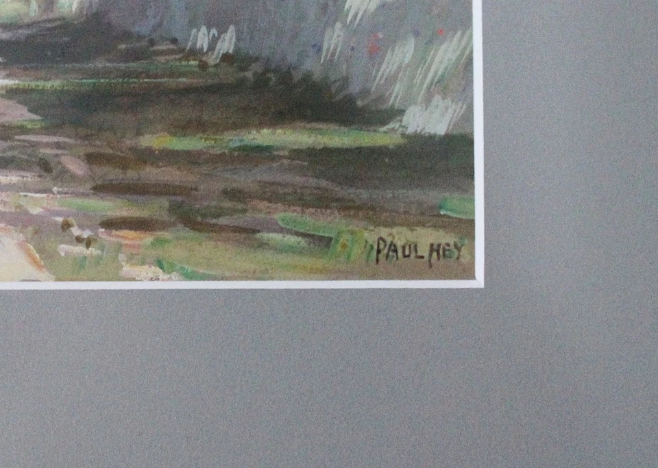Paul Hey 1867 München - 1952 Original Gouache Gemälde Landschaft, Frau mit Kind - Bild 4 von 4