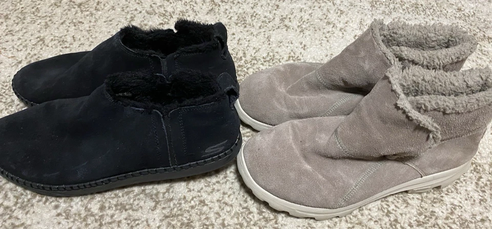 Women's SKECHERS SUEDE ANKLE BOOTS Size 10M 2 PAIR - Image 2 of 4