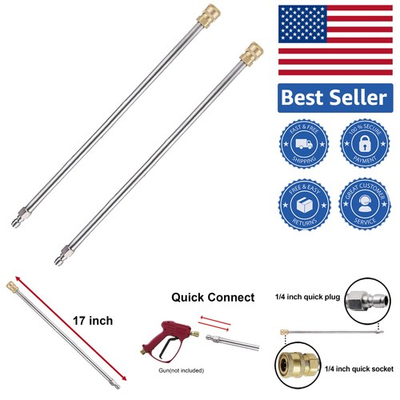 #ad Heavy Duty 17 Inch Stainless Steel Pressure Washer Wand Quick Connect 2 Pack $15.99