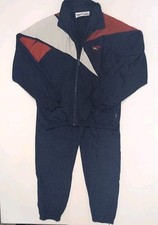 VTG 90s Reebok Windbreaker Track Suit Jacket Pants Set Navy Blue Mens Small Vent