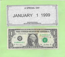 JANUARY 1, 1999 .. 2001 $1  B 1999 0101 E .... BIRTHDAY NOTE    1999-01-01