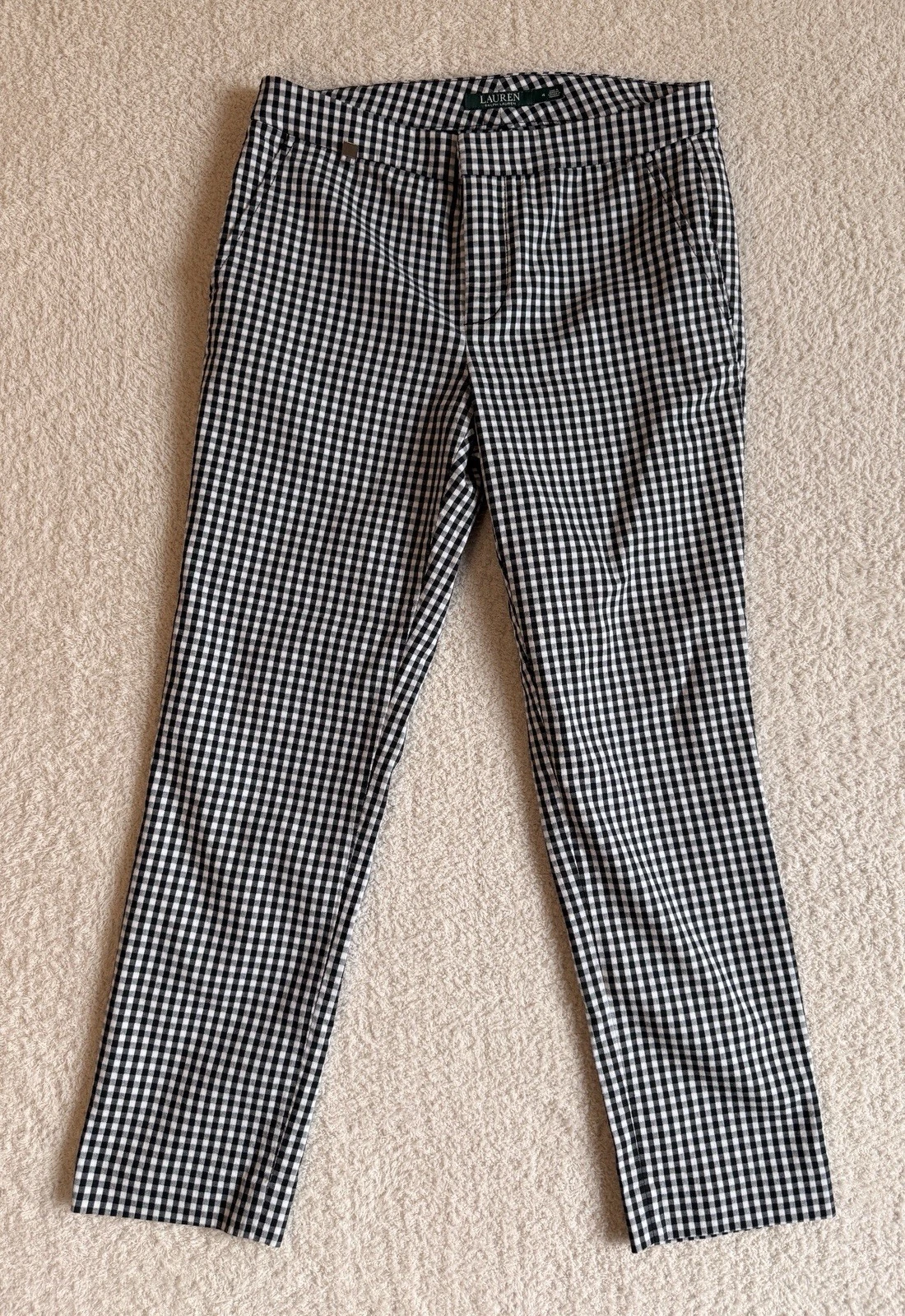 Lauren Ralph Lauren Gingham Checkered Black & White Women's Capri's Size 4