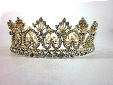 Luxury Crystal Leaf Women Tiara Crown Bridal Wedding Party Pageant Prom Jewelry