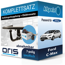 ORIS Anhängekupplung abnehmbar und TOWTEC E-Satz 7polig für Ford C-Max 03- neu