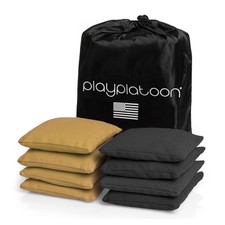 Play Platoon Premium Weather Resistant Duckcloth Cornhole Bags -4 Gold 4 Black