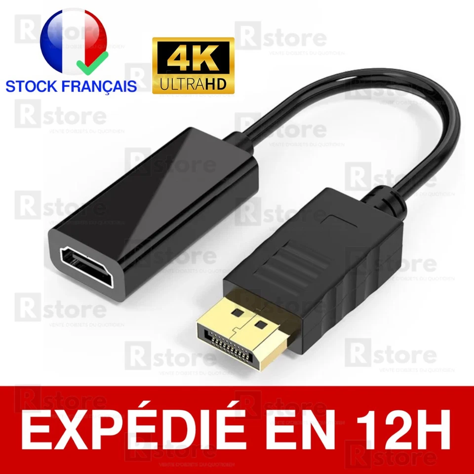 Display Port Mâle Vers Hdmi Femelle Convertisseur 4K DP Adaptateur Hdtv Audio