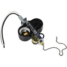 HQRP 2-Light Socket Switch for Ceiling Fan Pull Chain E26 E27 Lamp Light Holder
