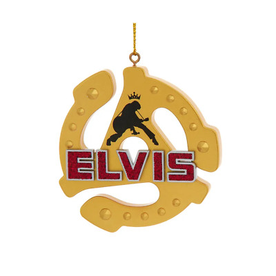 Kurt Adler Hanging Resin Christmas Tree Ornament, Elvis Presley 45 Adapter, 3''