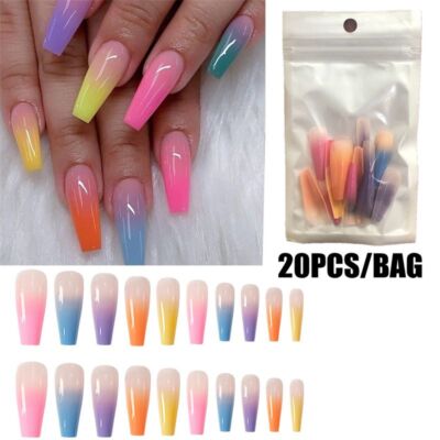 20 Pcs / Arc-En-Ciel Shadow Long Shadow Coffing Drücken Sie Auf Falsche §