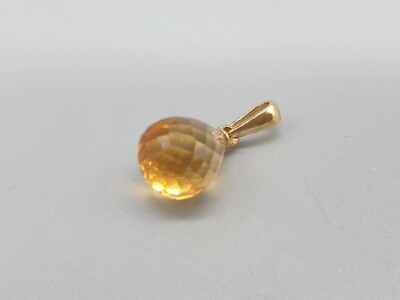 18kt Gelbgold Citrin Amethyst Anhänger Micro facettiert Tropfen Stein 18K 750 Kaution