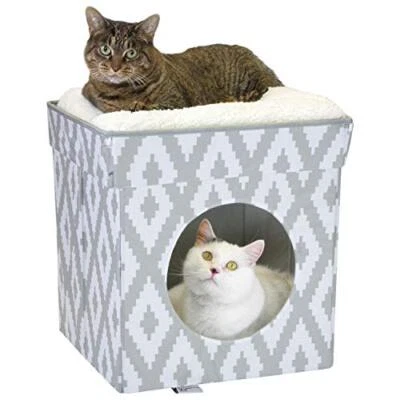 Kitty City Large Cat Bed Stackable Cat Cube Indoor Cat House/Cat Condo Cat Sc...
