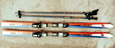 K2 FOUR 68 168cm SKIS, MARKER M44 TWIN CAM BINDINGS, KERMA VECTOR 120cm POLES