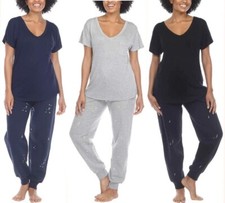 Honeydew Ladies Embroidered Lounge Set 2 piece Soft Short Sleeve Pajama Set