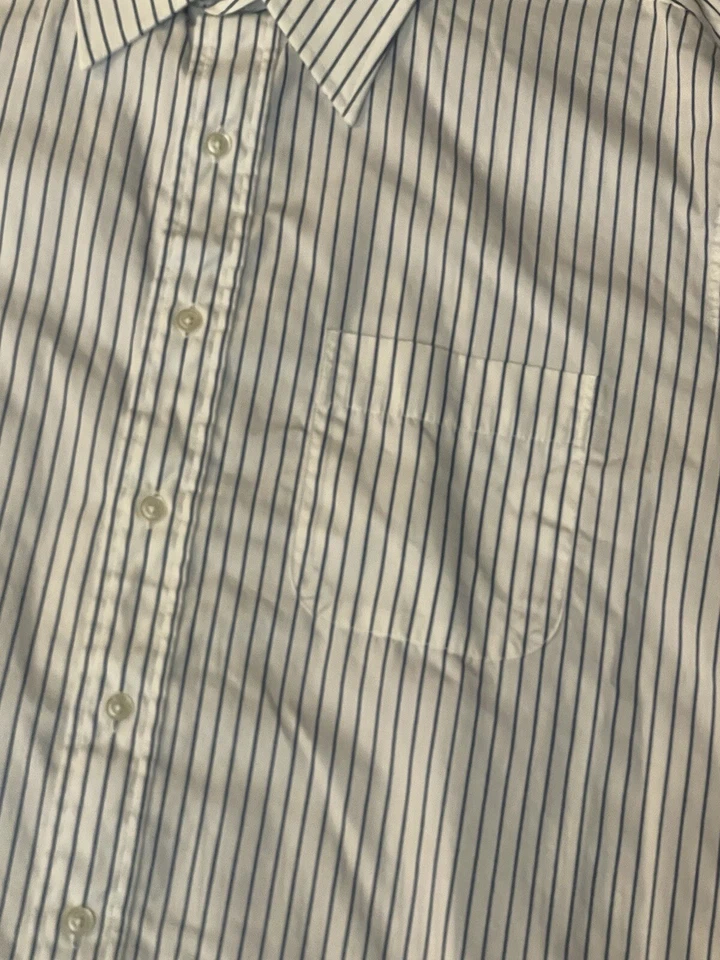 Camisa social Ron Chereskin listrada manga longa botão para baixo 16 1/2 34/35 - Imagem 3 de 3