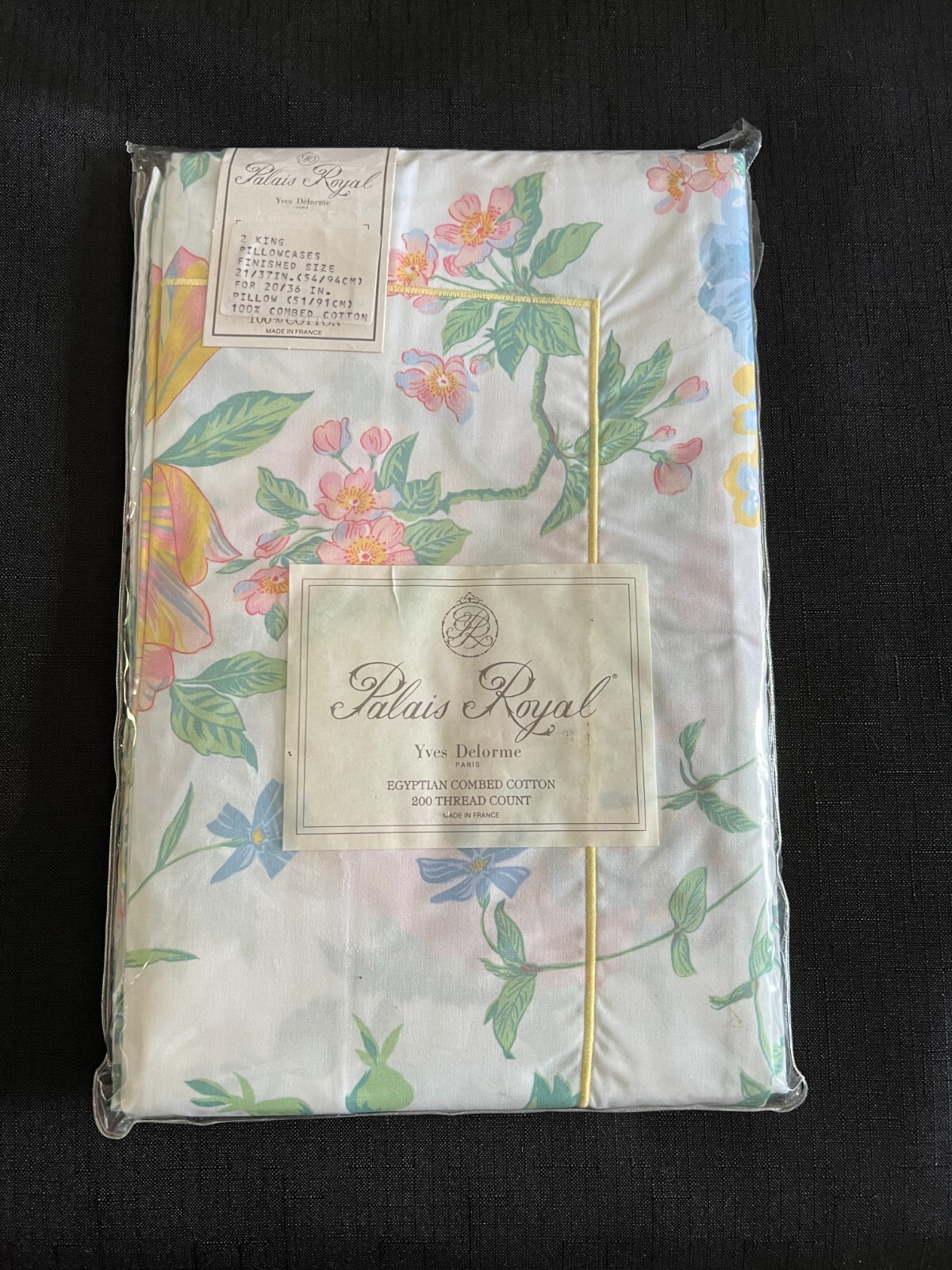 2 Palais Royal Yves Delorme Floral Pillowcases King 100 Combed Cotton