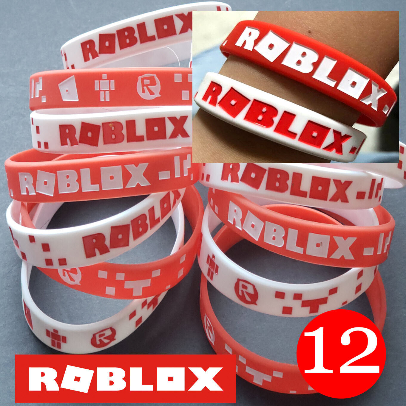 Roblox Birthday Balloon Box Party Banner Cake Cup Plate Bracelet Cupcake Topper Ebay - roblox bracelet