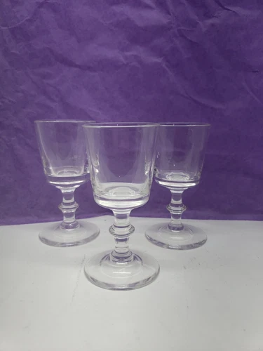 Set of (3) Steuben Crystal 7725 Sherry Cordial Glasses - Signed