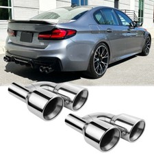 For 5 Series 520i 525i 545i Offset 2.5" Inlet Quad 4" Out Dual Wall Exhaust Tip