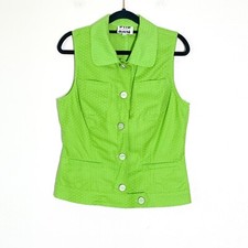 Vintage 90s Iceberg Jeans Apple Green Vest 42 Us Medium Pockets Button Up Gilmar