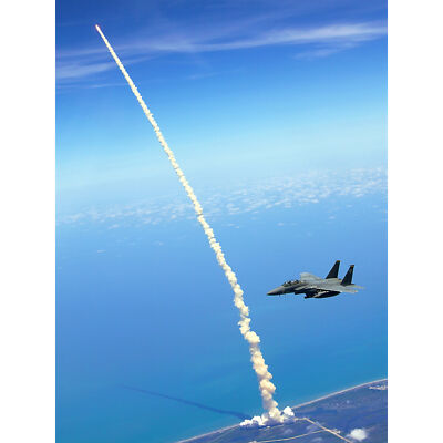 Space Shuttle Atlantis Launch Strike Eagle Patrol riesiges Wandbild Poster Druck