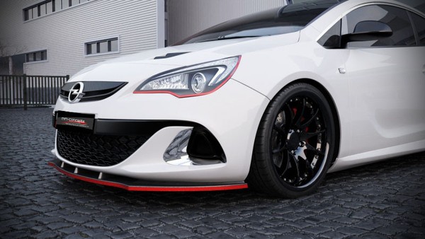 Schwarze Spoilerlippe Frontspoiler Spoiler Diffusor Ansatz Opel Astra J Opc Abs-image