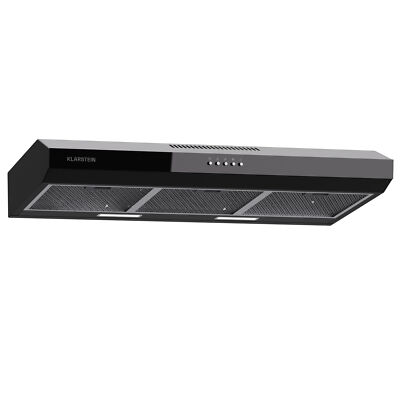 Flachschirmhaube 90cm Unterbau Dunstabzugshaube Umluft Abluft 200m³/h Schwarz 