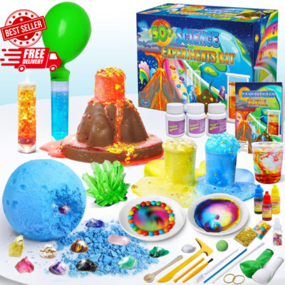 50+ Science Lab Experiments Kit for Kids Age 4-6-8-12, STEM Activities Education