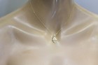 New 14k yellow gold .22ct SI1 H emerald diamond Art Deco Vintage necklace chain — photo 7