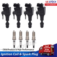 4 Ignition Coils & Spark Plugs Pack For Chevrolet Malibu GMC Pontiac Regal UF491