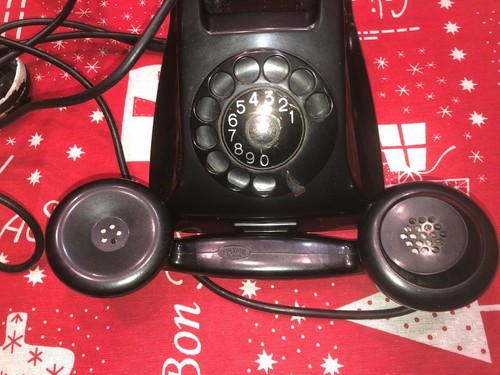 TELEFONO A DISCO VINTAGE, ANNI '60, FATME BACHELITE NERO COME DA FOTO - Foto 11 di 12