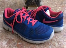 NIKE Flex 2014 RN GS Girl's Hyper Cobalt Run Running Shoes Sz 7Y 642755-400 EUC