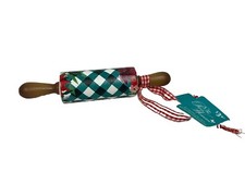 Pioneer Woman Floral Gingham Rolling Pin Ornament