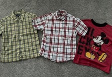 LOT BOYS SHORT SLEEVE SHIRTS T-SHIRT BUTTON DOWN - SZ 5 / 6 GYMBOREE DISNEY