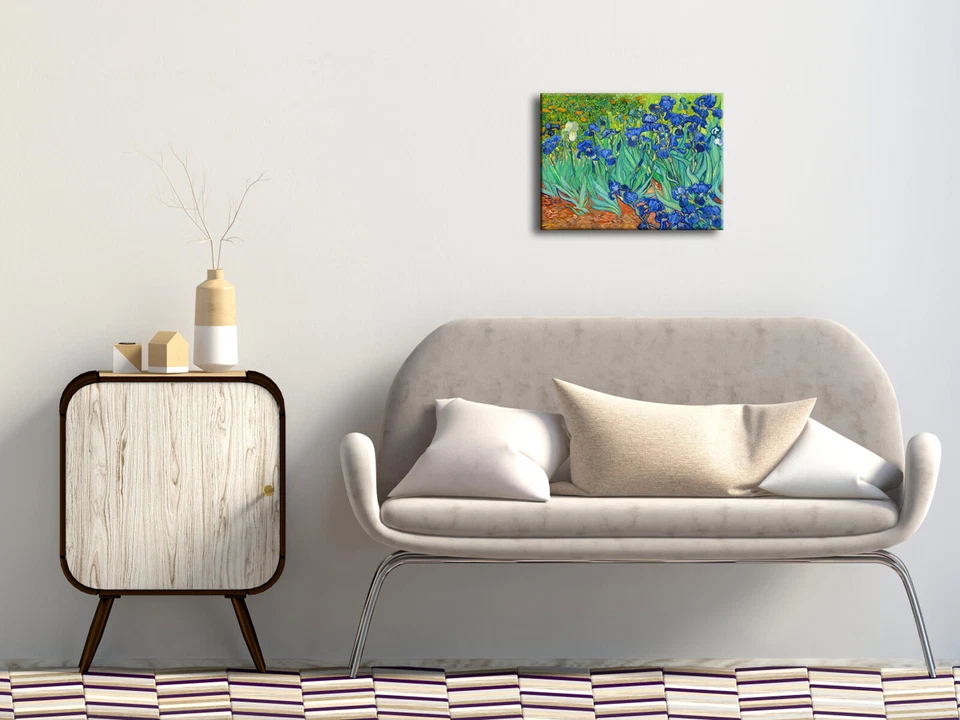 Irises by Van Gogh Fine Art Painting Reproduction Canvas Print Picture Framed - Image 2 of 4