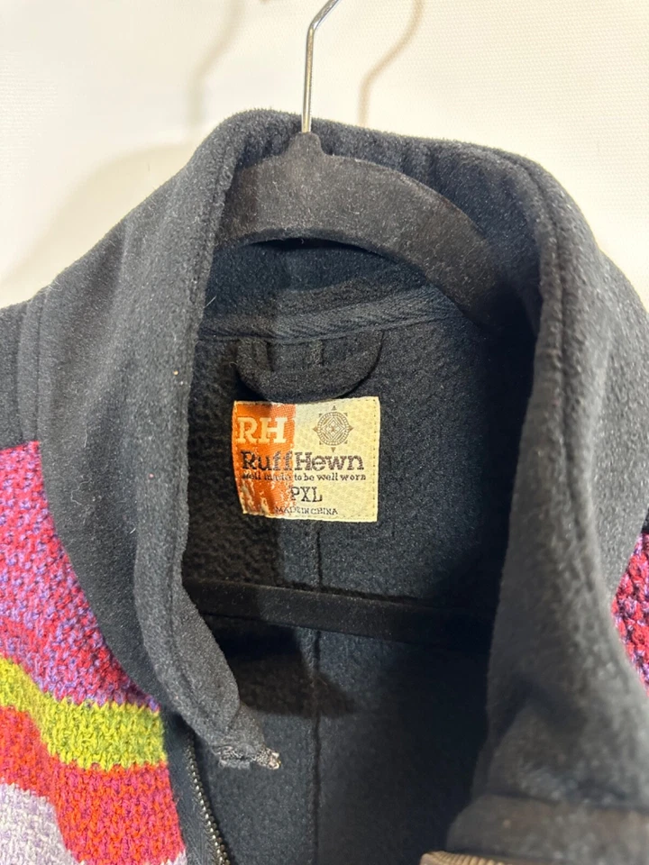 Chaleco tallado con volantes para mujer talla PXL negro rojo púrpura a rayas tejido con cremallera informal D58 Foto 3 de 4