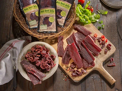 Biltong Beef Jerky 10 mal 100 g 1,0 kg geschnitten Geschmack frei wählbar