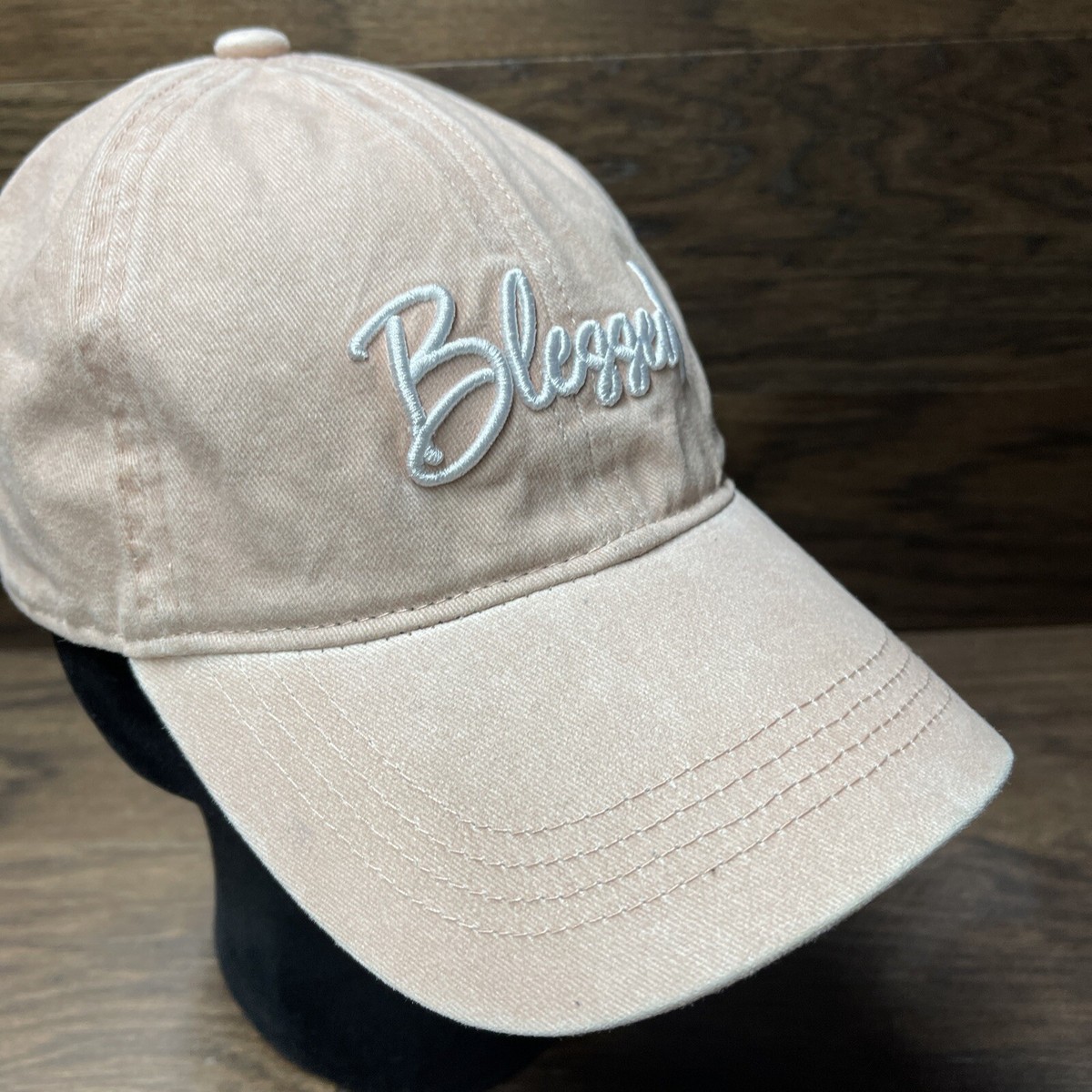 David &Young Gray Pink Blessed Distressed Adjustable Cap Cotton Blend NeverUsed DAVID AND YOUNG BLESSED CAP Dusty Pink Color Adjustable | eBay main image 3
