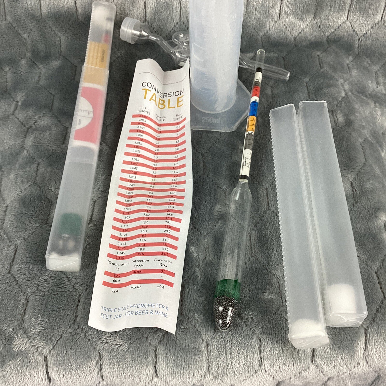 Triple Scale Hydrometer Alcohol Meter For Beer And Wine Brush Homemade Supplies