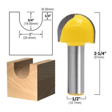 1" Diameter Core Box Router Bit - 1/2" Shank