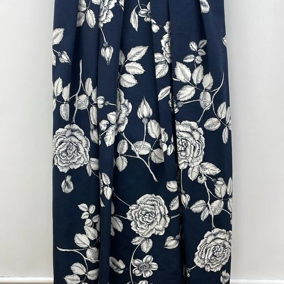 Maxi Vestido de Baile Eliza J Floral Sin Mangas Línea A Plisado Ocasión Azul Marino 12 Foto 4 de 4