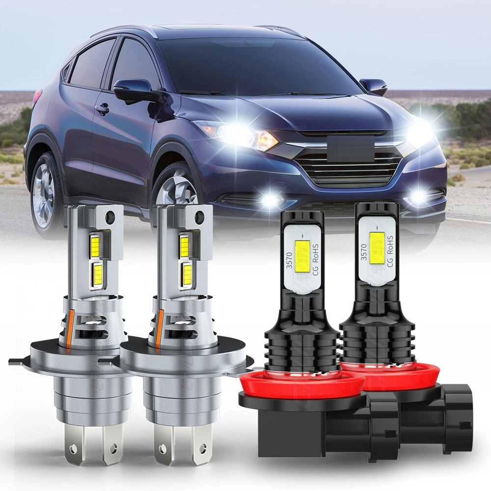 For Honda HR-V 2016 2017 2018 HRV Combo LED Headlight Hi/Lo + Fog Light Bulbs