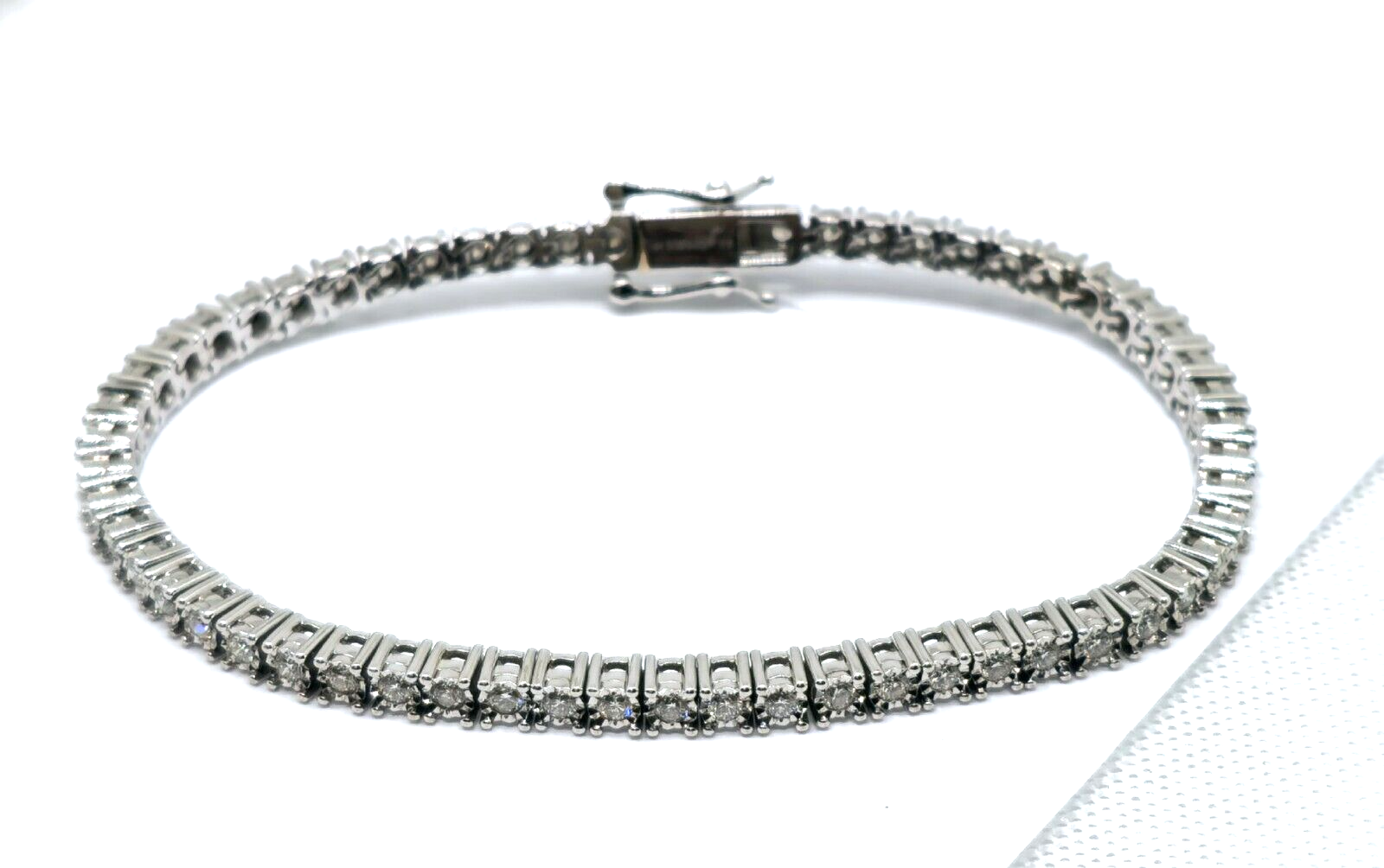 ICEBOX Brand 14k White Gold 2.5 VS Clarity Genuine Diamond Tennis Look