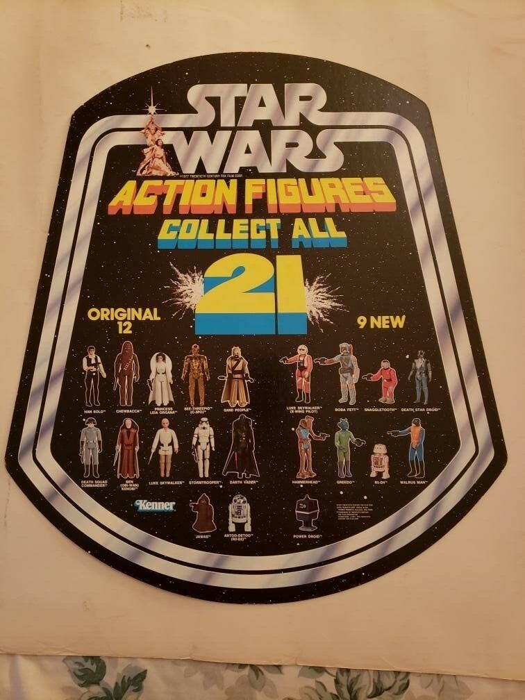 Rare 1979 STAR WARS 21 ACTION FIGURES BELL HANGER ADVERTISING