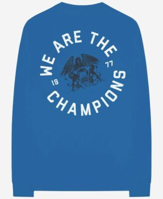 NEW $75 Bravado Men's Blue Queen Logo We Are Champions Graphic Cotton T-Shirt M