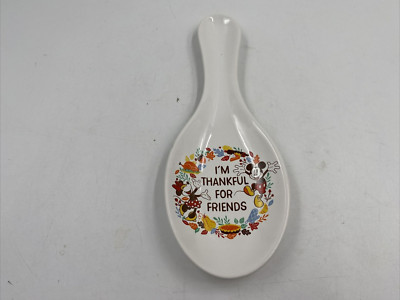 Disney Ceramic 3.5x9in I m Thankful for Friends Spoon Rest AA02B56015