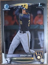 Topps 2025 Bowman Chrome Brady Ebel #BDC-194 Brewers Prospect 1st Bowman