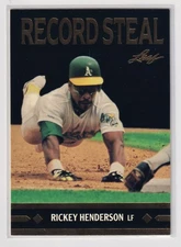 Rickey Henderson Record Steal 1991 Leaf #BC26 Oakland Athletics