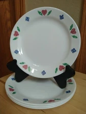 Set of 4 Corelle Quilt 7.25" Bread/Salad/Dessert Plates EUC