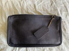 Vintage Coach Chunky zip multipurpose Utility Cosmetics Pouch Bag Black Leather