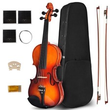 4/4 Violin For Beginners, CVN-300 Full Size Fiddle Set For Student, Solidwood...